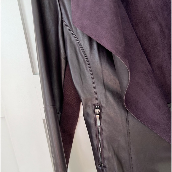 Bar III Purple Faux Leather Jacket- Large - Picture 2 of 6